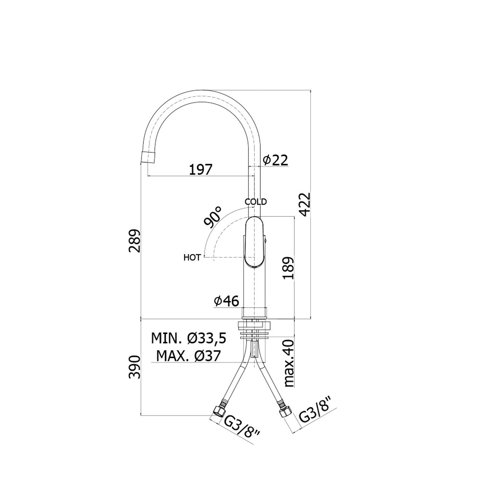  Miscelatore Cucina con canna alta orientabile Paffoni Candy CA180CR by CeramicStore | Lo specialista del tuo bagno