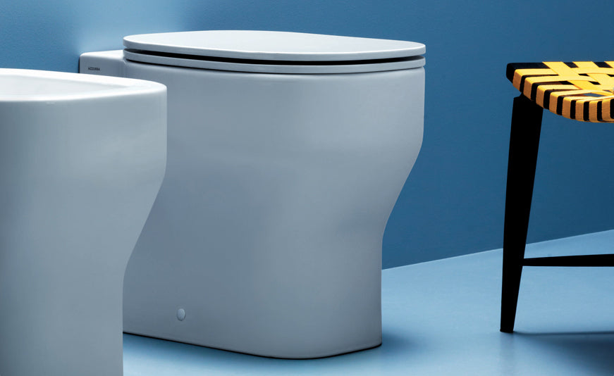  Vaso filo parete Ceramica Azzurra Glaze con Sedile Chiusura Tradizionale Slim