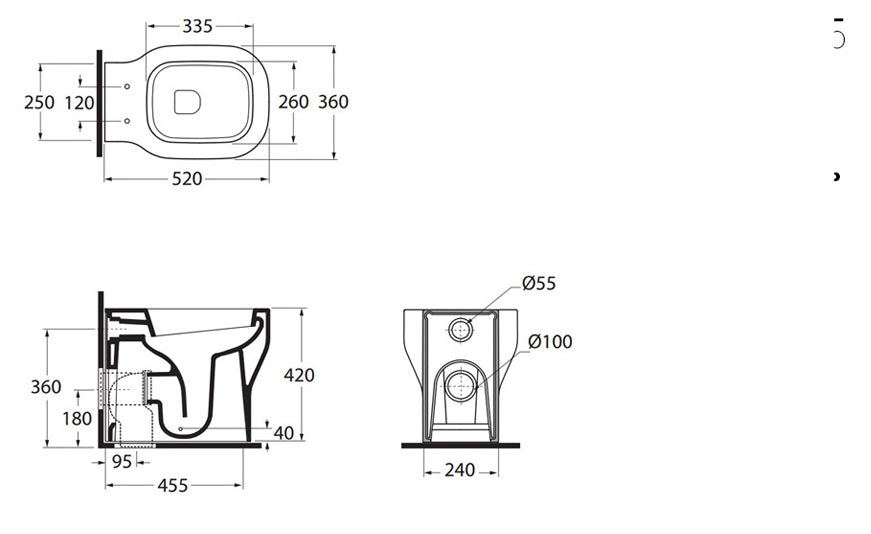  Vaso filo parete Ceramica Azzurra Glaze con Sedile Chiusura Rallentata Slim