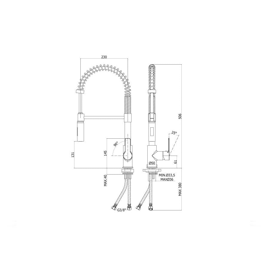  Miscelatore Lavello cucina Professional con molla e doccia Paffoni RED by CeramicStore | Lo specialista del tuo bagno