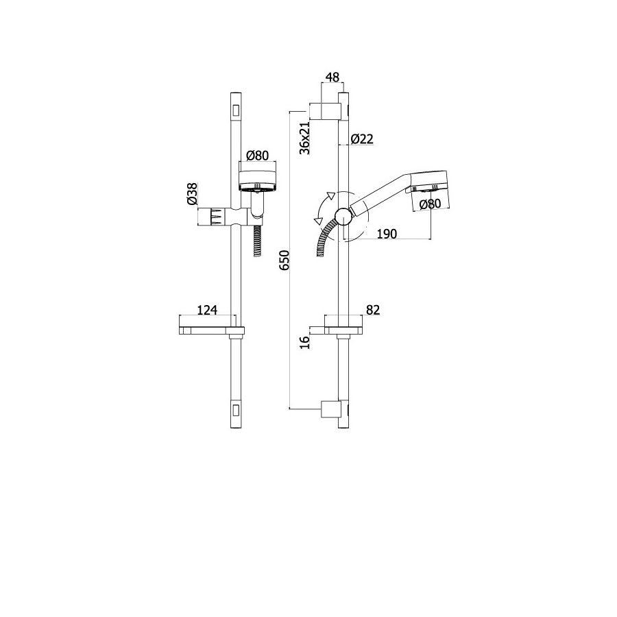  Saliscendi doccia Paffoni con asta in metallo ZSAL110 e doccetta tonda 3 getti by CeramicStore | Lo specialista del tuo bagno