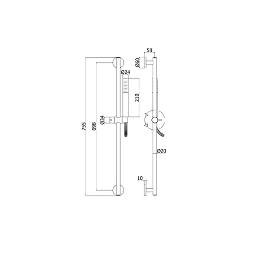  Saliscendi Life con doccia Tonda - Cromato by CeramicStore | Lo specialista del tuo bagno