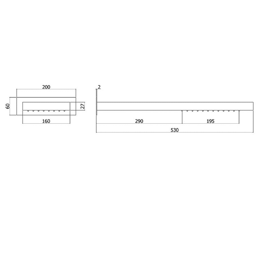  Soffione doccia a muro in metallo Paffoni Free 500x160 cm by CeramicStore | Lo specialista del tuo bagno