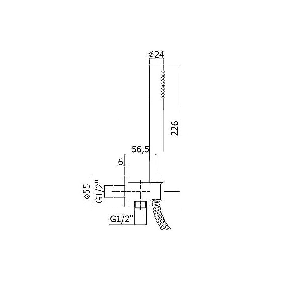  flessibile e doccia tonda ottone cromato by CeramicStore | Lo specialista del tuo bagno