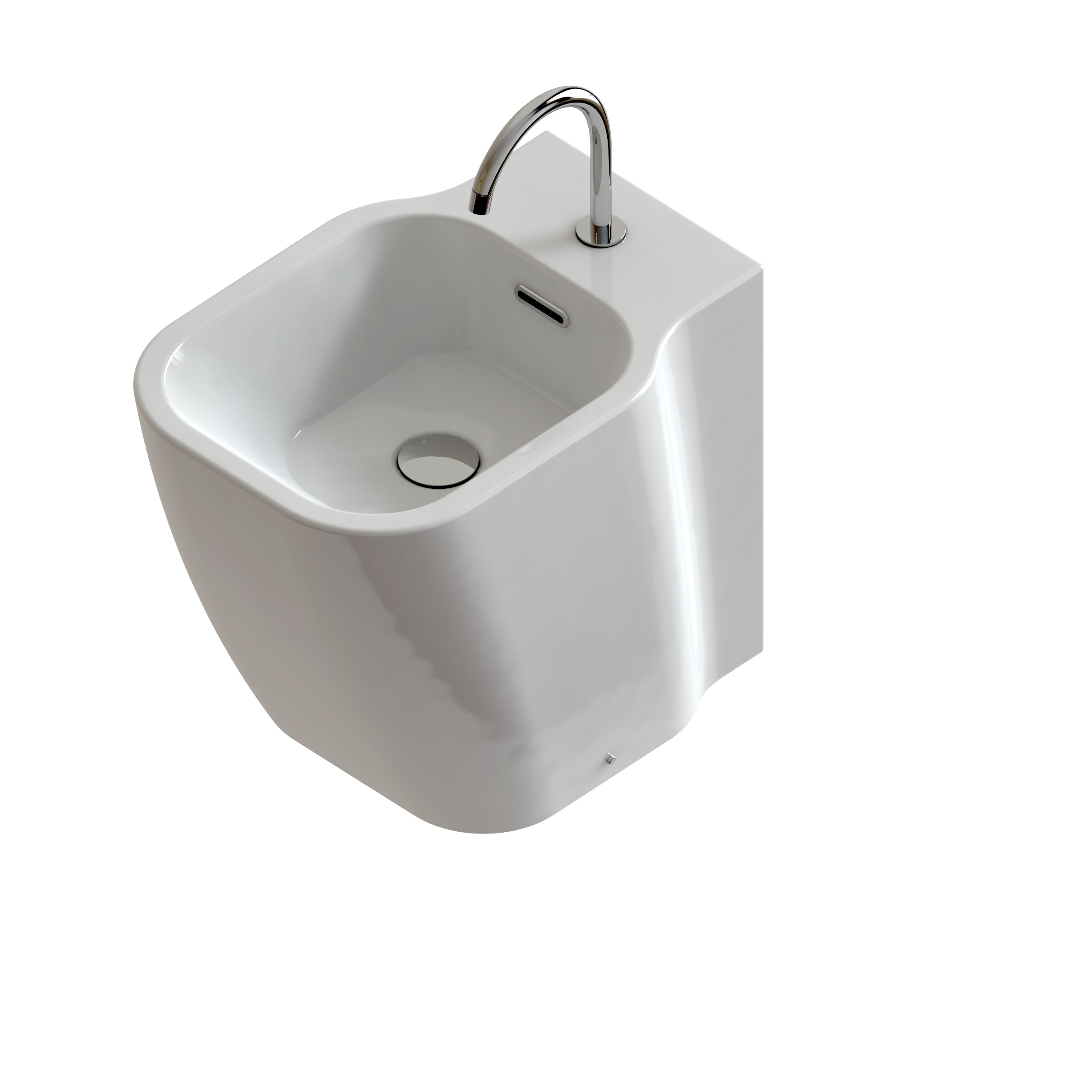 Sanitari moderni senza brida filo parete Domus Falerii F50 Special Wc, bidet e sedile soft close 6