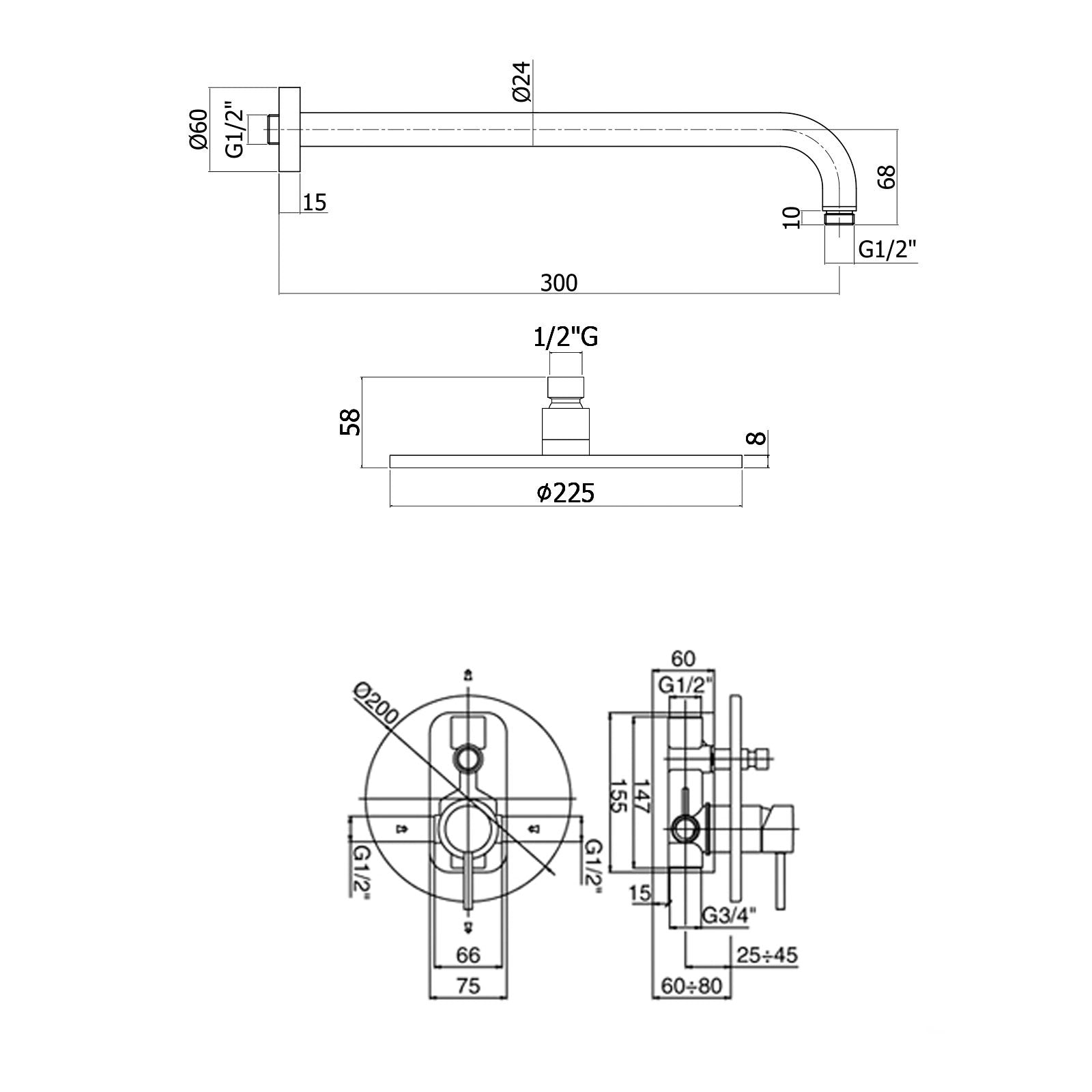  miscelatore con deviatore e set duplex by CeramicStore | Lo specialista del tuo bagno