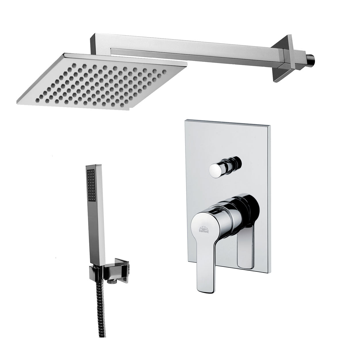 Composizione doccia RED con soffione quadrato