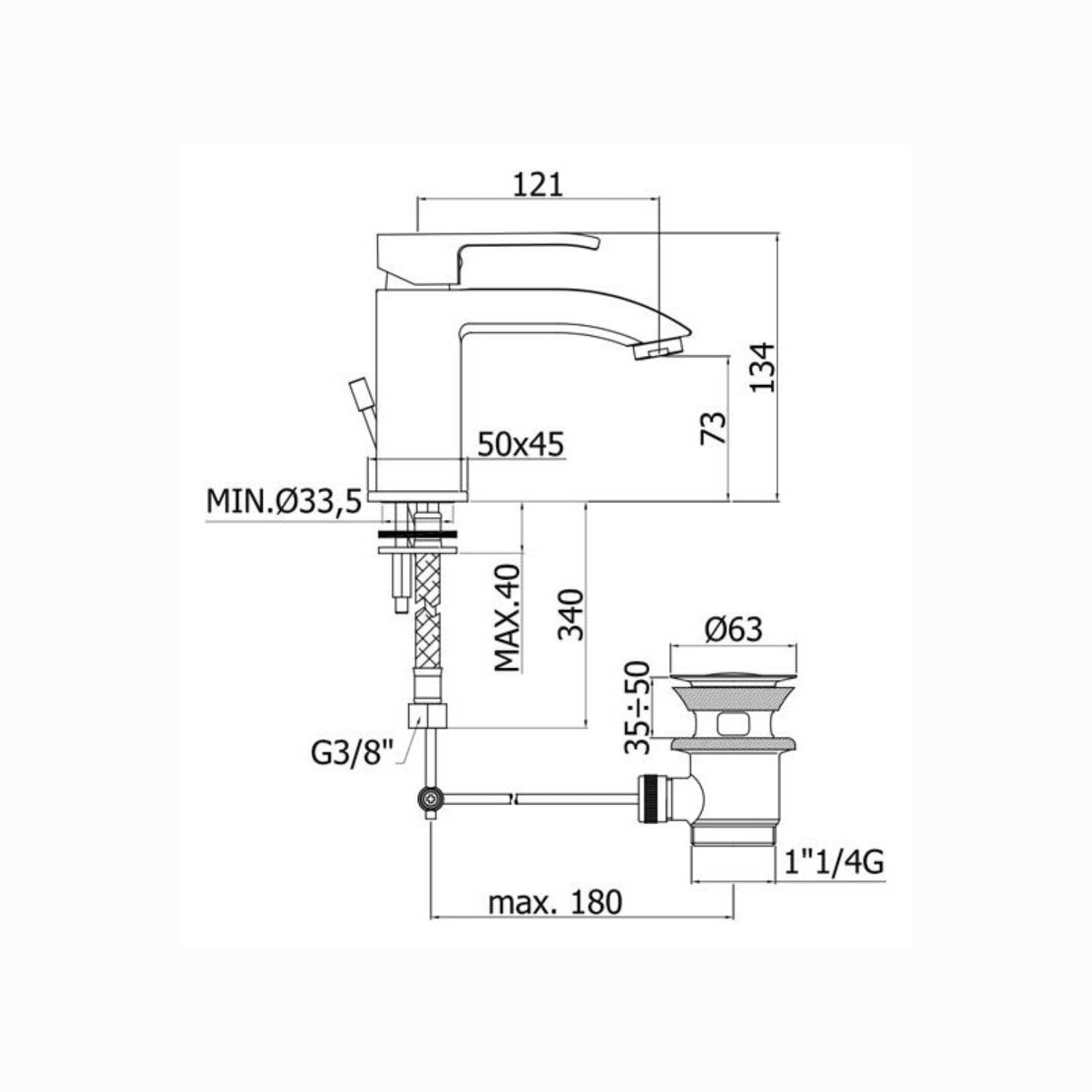  Miscelatore lavabo senza scarico serie Level codice LES071CR Cromo Paffoni by CeramicStore | Lo specialista del tuo bagno