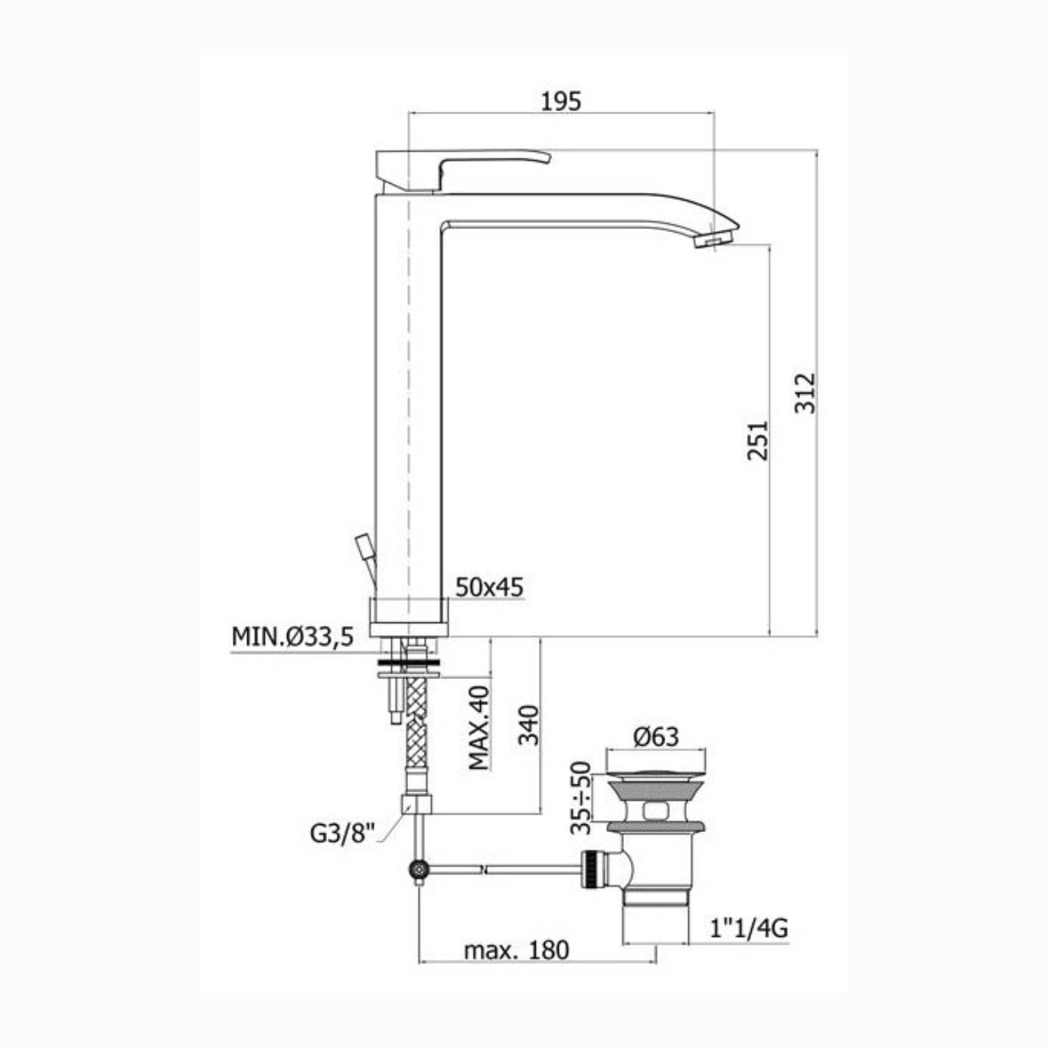  Miscelatore lavabo serie Level codice LES085CR Cromo Paffoni by CeramicStore | Lo specialista del tuo bagno