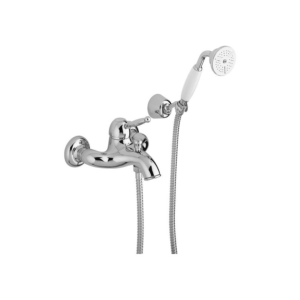 Miscelatore vasca con doccetta serie Giorgia modello GI024CRC Cromato bianco Ral Paffoni by CeramicStore | Lo specialista del tuo bagno