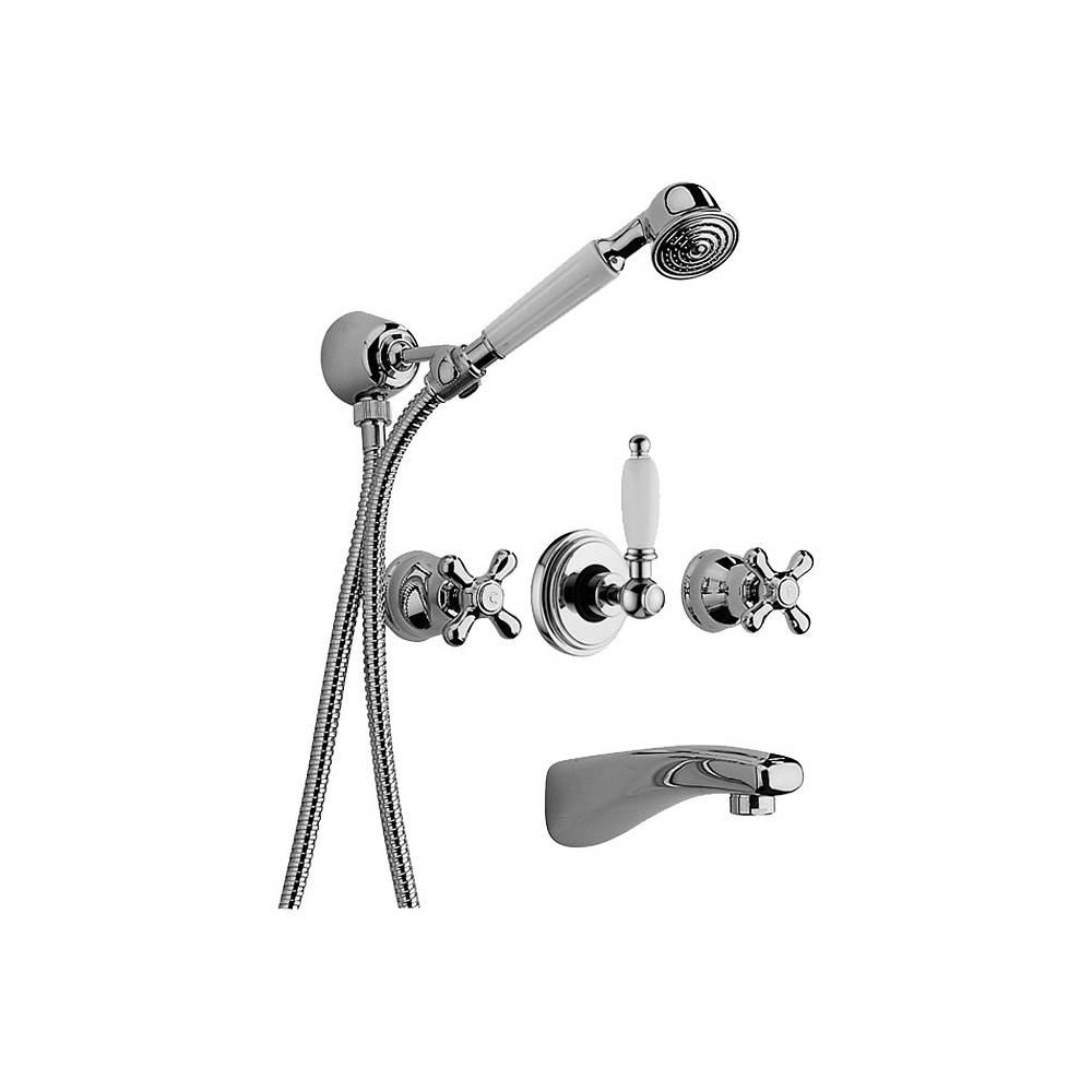 Gruppo incasso vasca/doccia con doccetta serie IRIS modello IRV001CR cromato Paffoni by CeramicStore | Lo specialista del tuo bagno