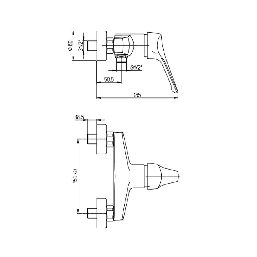  Miscelatore Monocomando per Doccia Esterno Derby con cartuccia ceramica by Argo Rubinetterie by CeramicStore | Lo specialista del tuo bagno