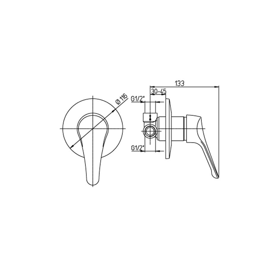  Miscelatore Monocomando per Doccia incasso PIN con scarico e cartuccia a dischi ceramici by Argo Rubinetterie by CeramicStore | Lo specialista del tuo bagno