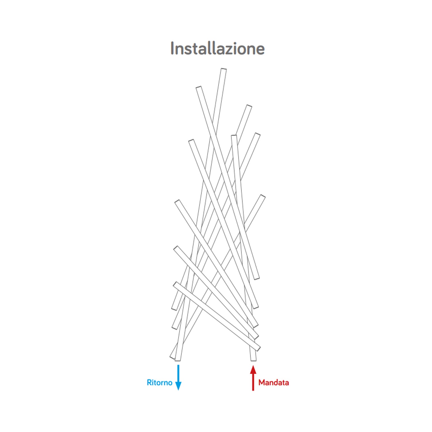 Radiatore d'arredo Shanghai Lazzarini 173,4x56,7 cm interasse 45 cm finitura Bianco 3