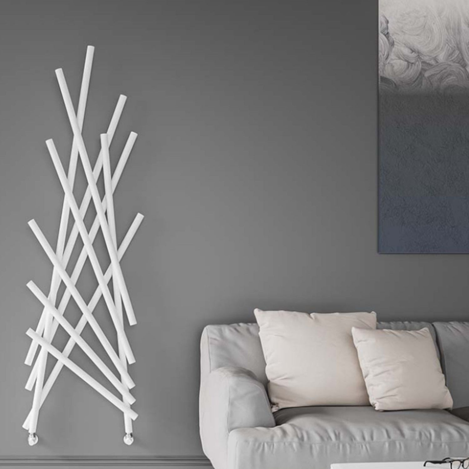 Radiatore d'arredo Shanghai Lazzarini 173,4x56,7 cm interasse 45 cm finitura Bianco 7