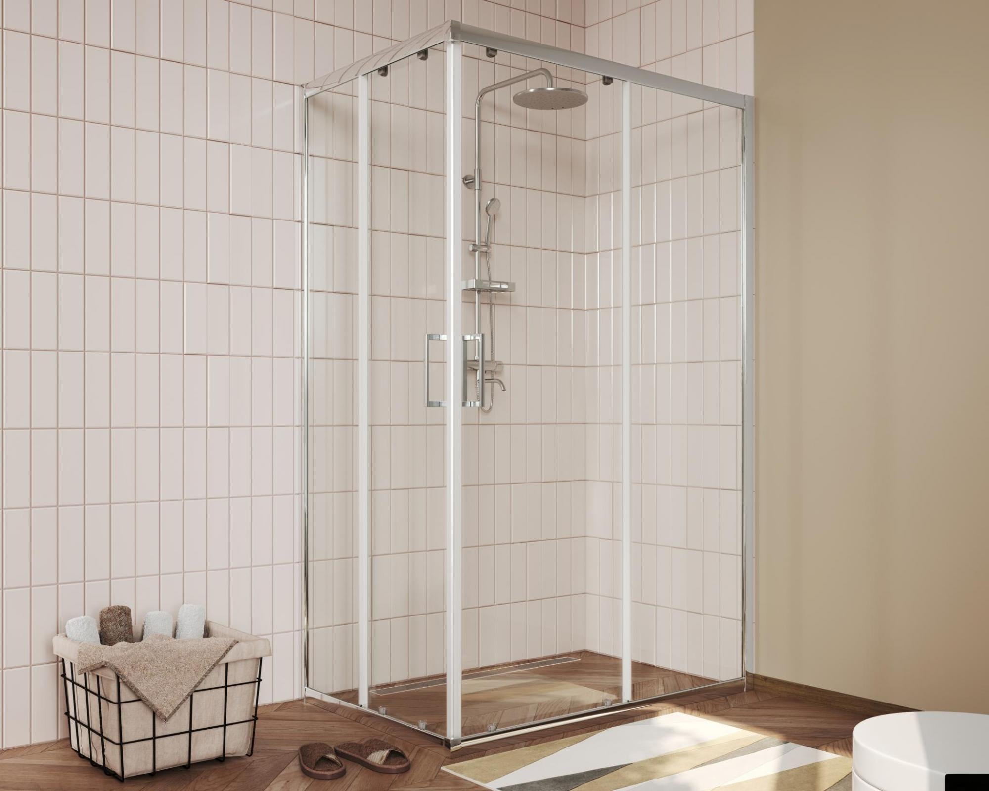 Box doccia modello Camille 80x120 cm in vetro trasparente e porte scorrevoli by CeramicStore | Lo specialista del tuo bagno