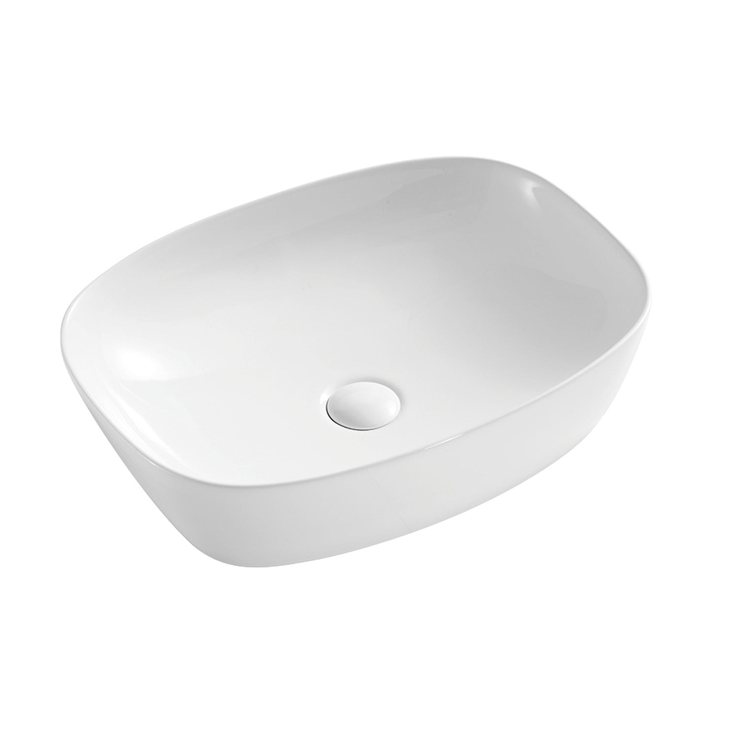 Lavabo  d'appoggio bianco opaco 51x38x14 in ceramica BathCore linea Luma 3