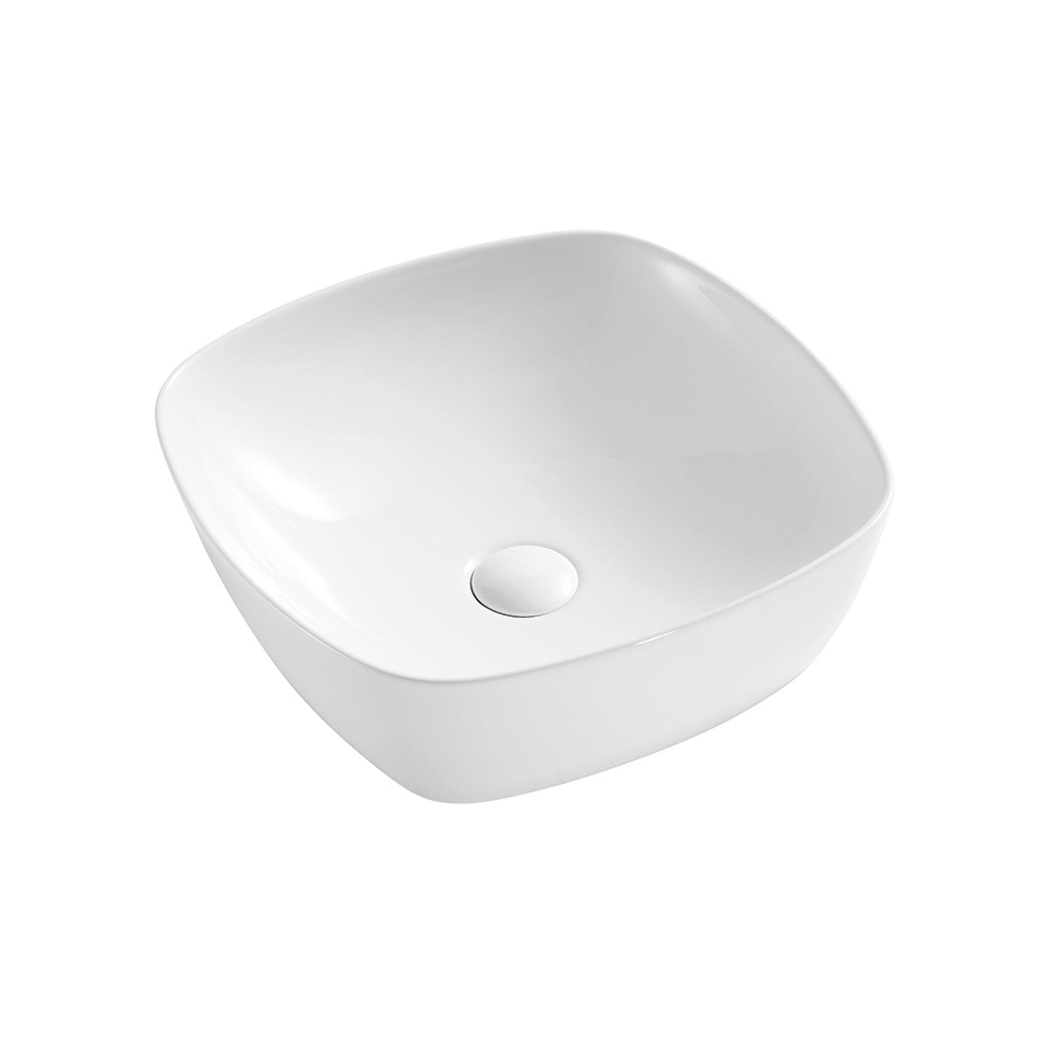 Lavabo d'appoggio bianco opaco 41x41x14cm in ceramica BathCore linea Luma 3