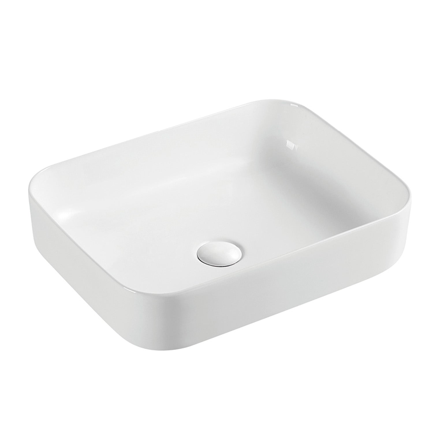 Lavabo d'appoggio bianco opaco 50x39x14cm in ceramica BathCore linea Luma 3