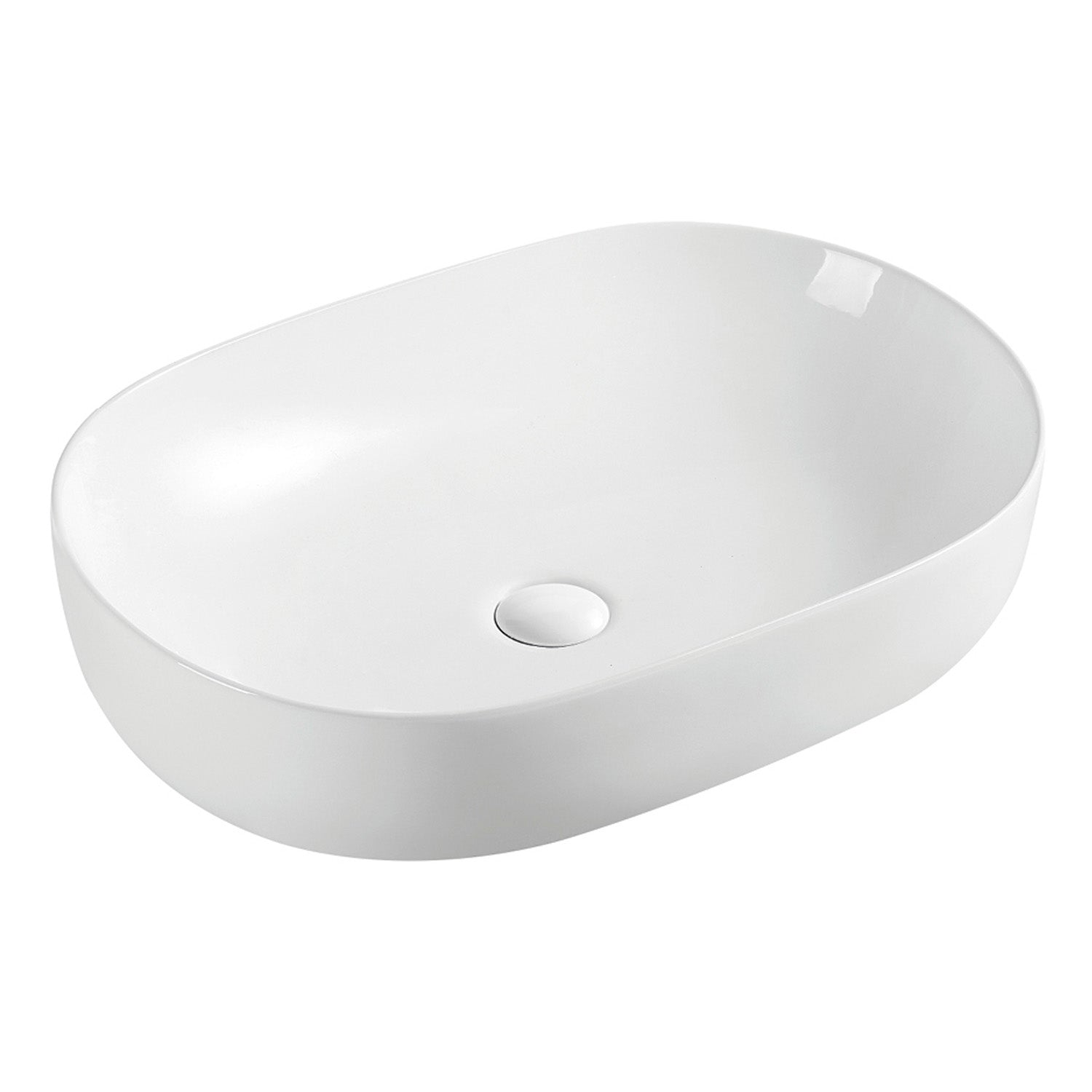 Lavabo d'appoggio bianco opaco 60x41x14cm in ceramica BathCore linea Luma 3