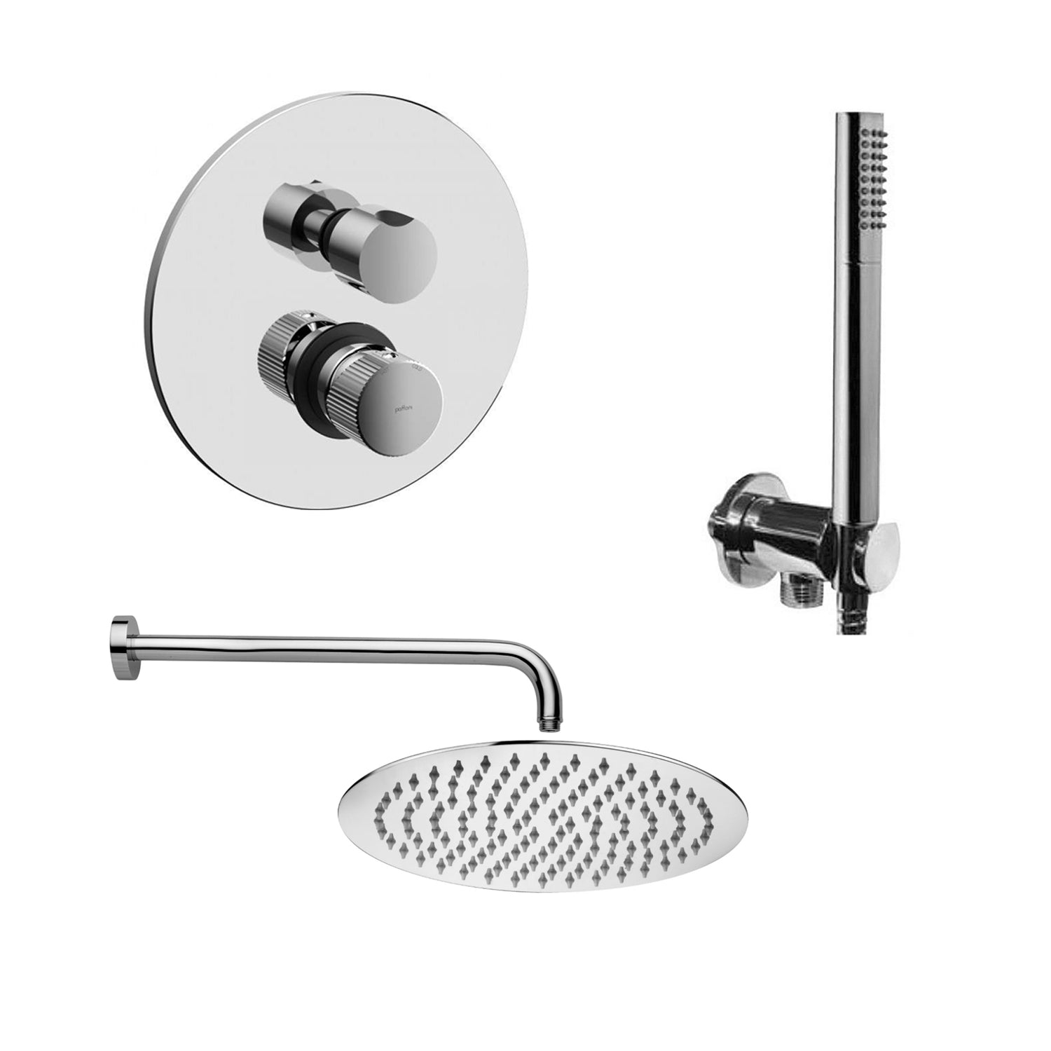 Kit doccia Paffoni serie Jo con soffione miscelatore e doccetta cromati by CeramicStore | Lo specialista del tuo bagno