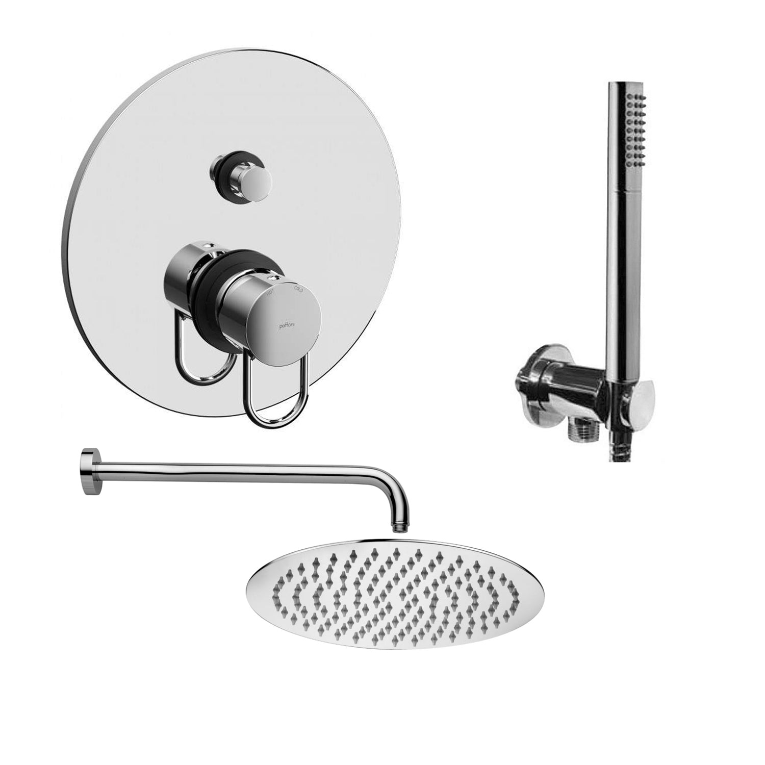 Kit doccia Paffoni serie Jocker con soffione miscelatore e doccetta cromati by CeramicStore | Lo specialista del tuo bagno
