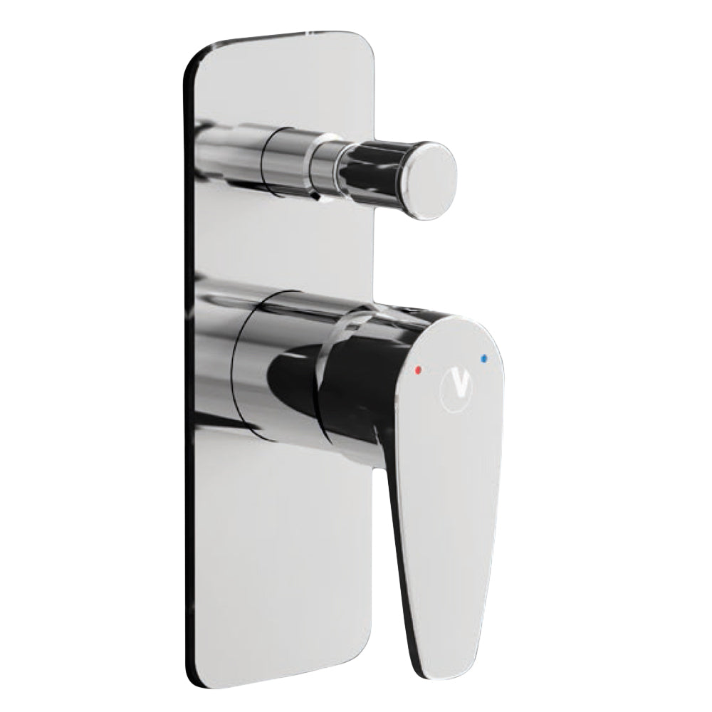 Miscelatore doccia incasso Rubiflux collezione Orion con deviatore 2 vie ottone cromato con placca Slim