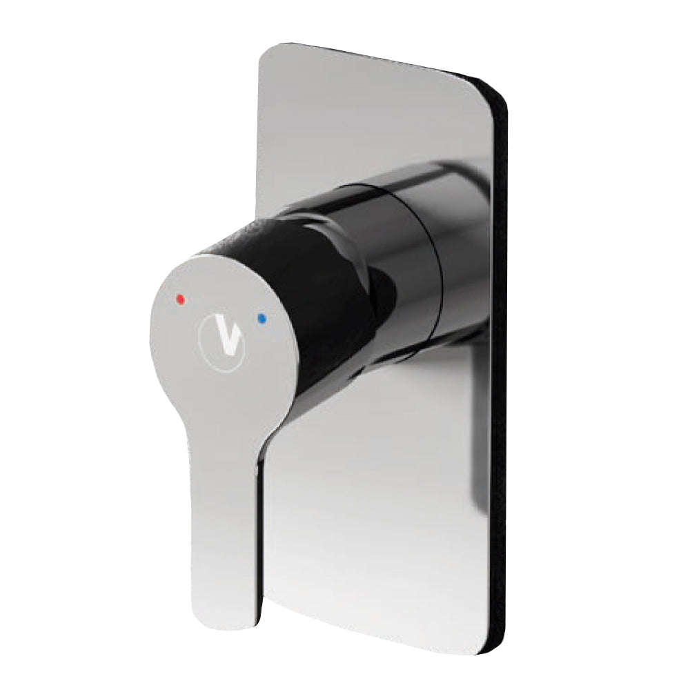 Miscelatore doccia incasso Rubiflux Brezza ottone cromato con placca Slim finitura a specchio