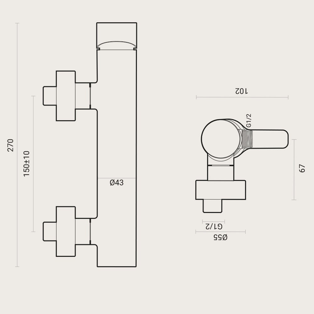 Miscelatore doccia esterno Rubiflux Brezza ottone cromo senza set doccia 2