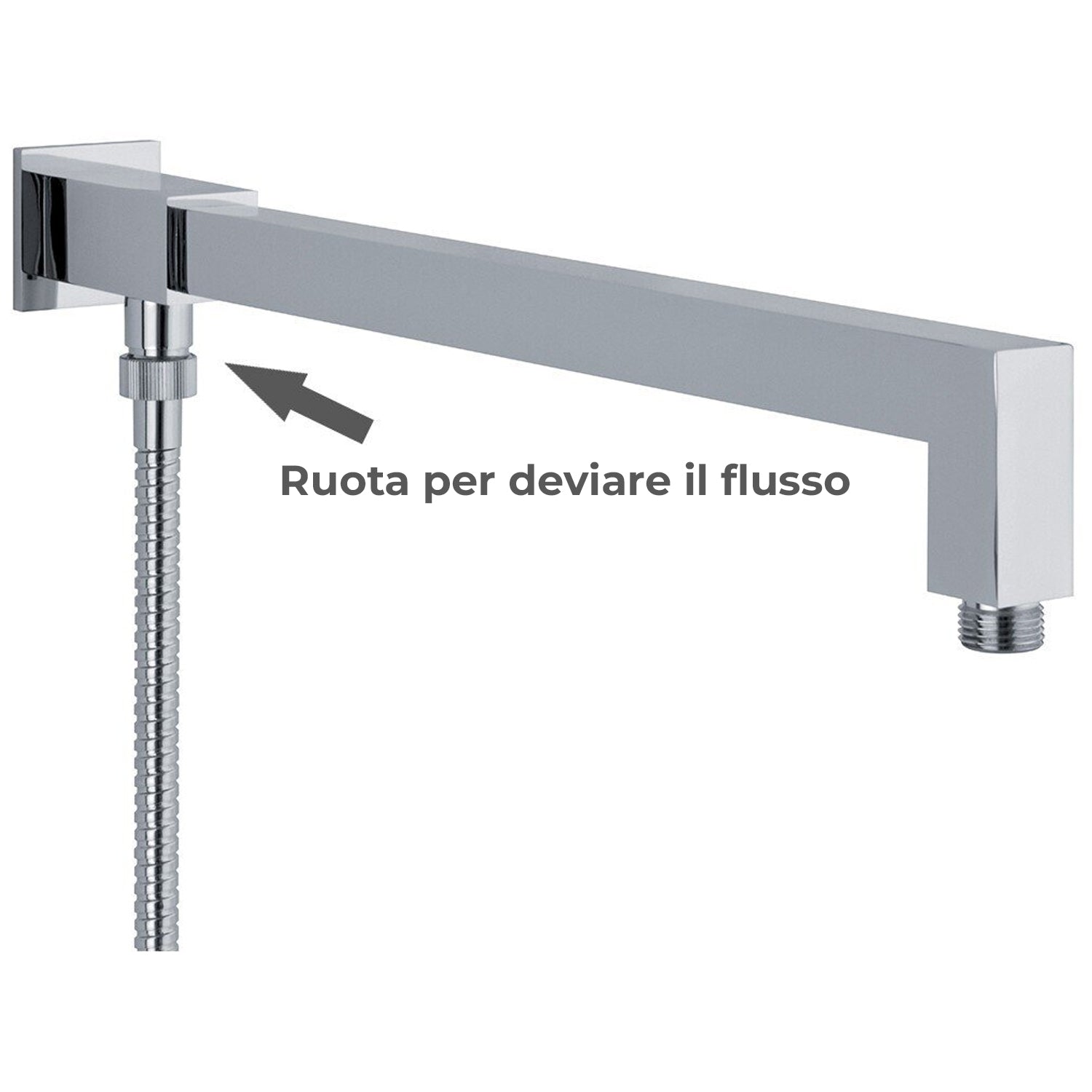  Braccio doccia 25x25mm con deviatore in ottone by CeramicStore | Lo specialista del tuo bagno