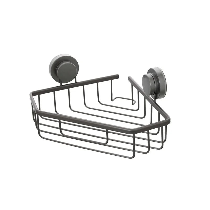 Portaoggetti doccia angolare in acciaio - Grigio Scuro