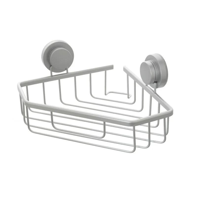 Portaoggetti doccia angolare in acciaio - Argento