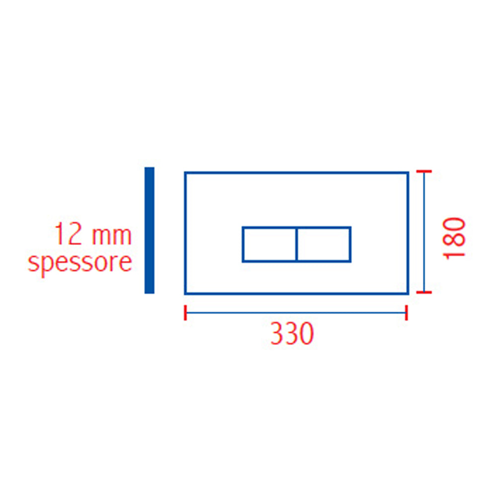  Placca di ricambio per cassetta incasso pucci eco da 33 cm con 2 pulsanti modello Linea Bianca