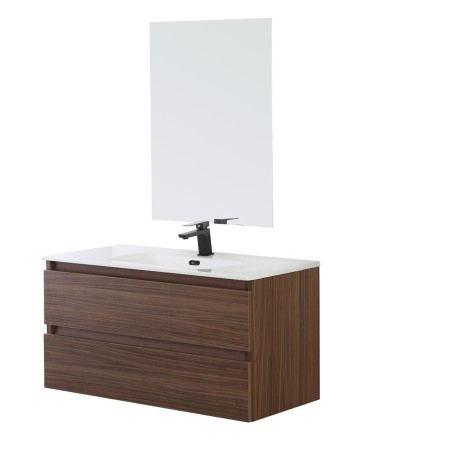 900216 - Mobile bagno sospeso 100 cm con lavabo e specchio - Collezione Revival Cubi&Co