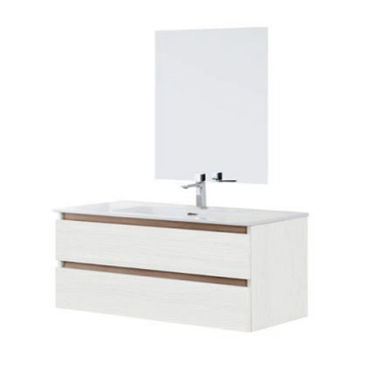 900272 - Mobile bagno sospeso 80 cm con lavabo e specchio â€“ Collezione Revival Cubi&co