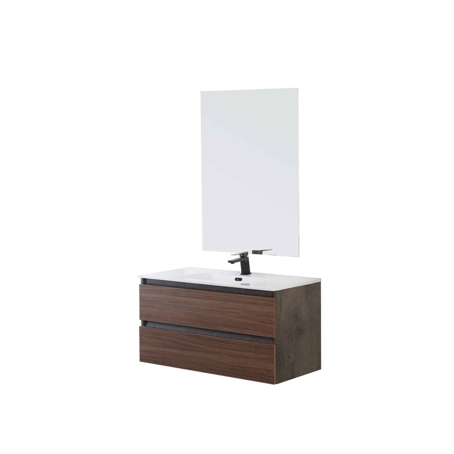 900214 - Composizione Bagno Sospesa Lunghezza 100 cm con Cassetti Soft-Close â€“ Collezione Revival Cubi&co
