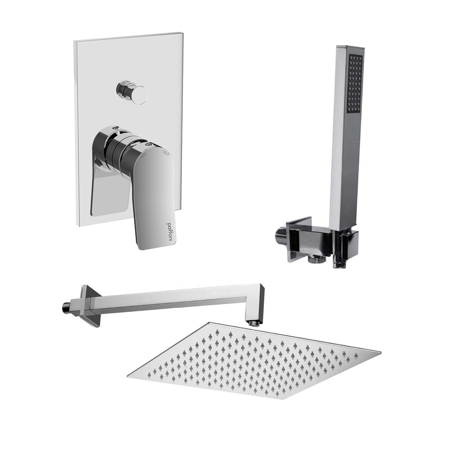 Kit doccia Paffoni serie Tilt con soffione miscelatore e doccetta cromati by CeramicStore | Lo specialista del tuo bagno