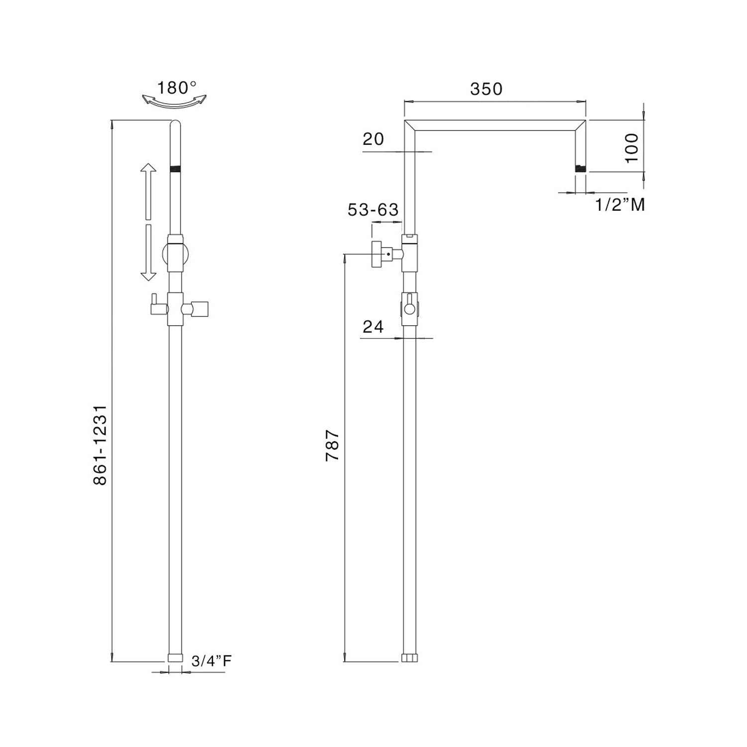  soffione e attacco 3/4F by CeramicStore | Lo specialista del tuo bagno
