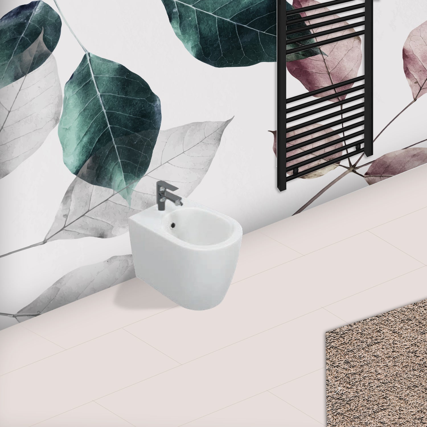  Sanitari Filomuro Rimless con copriwater Soft Close BathCore serie Infinity 53x36