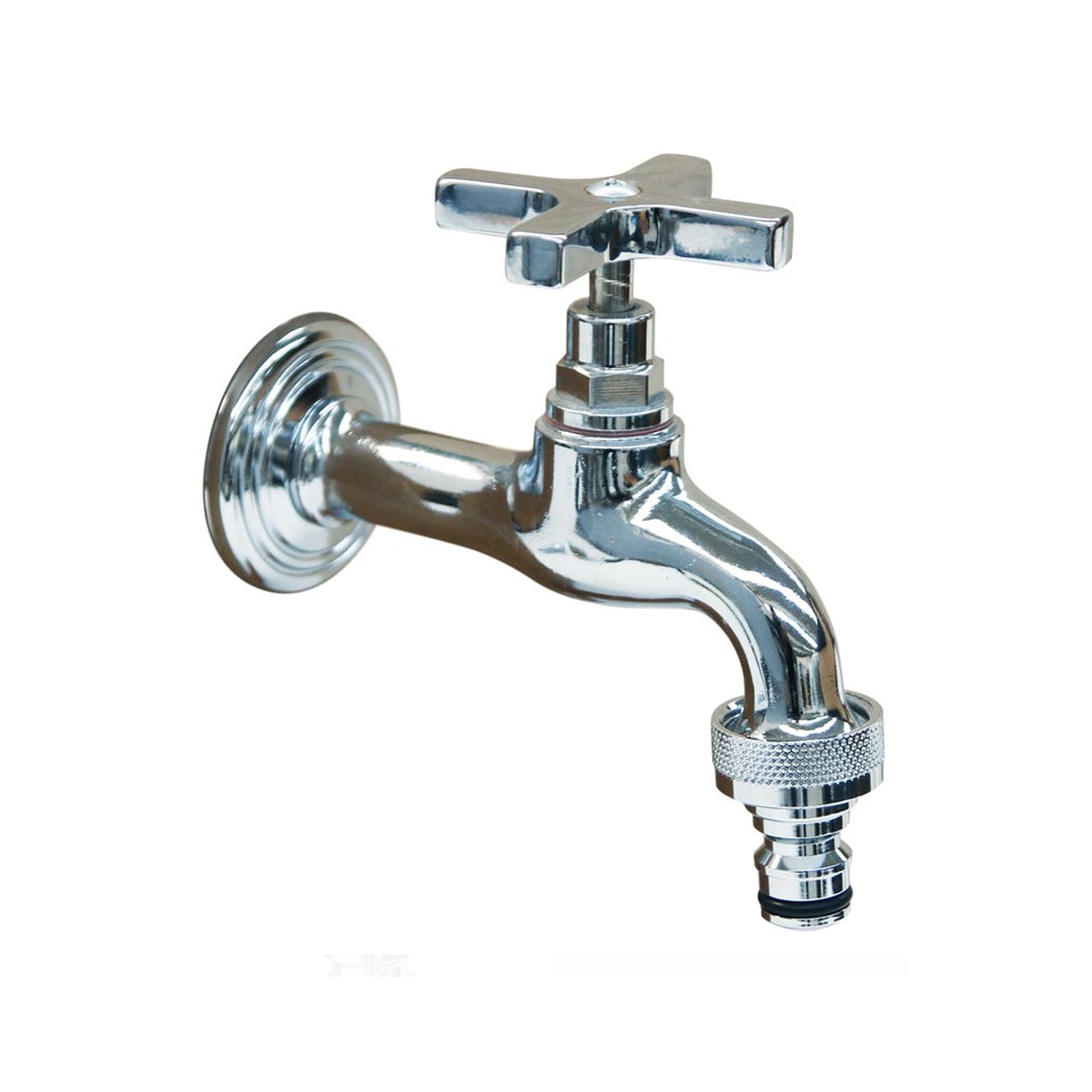 Rubinetto per fontana da giardino in ottone cromato con maniglia a croce attacco 1/2" by CeramicStore | Lo specialista del tuo bagno