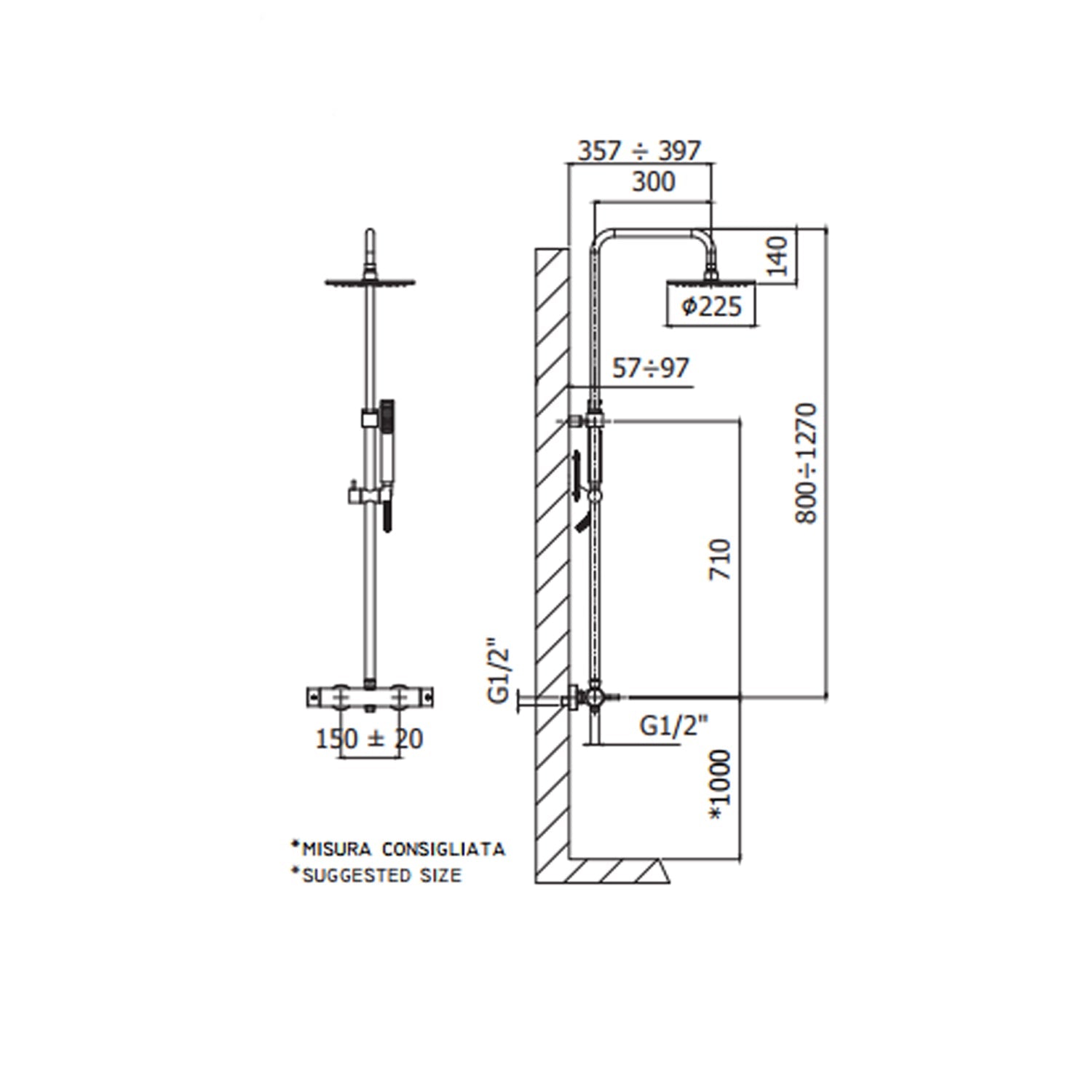  soffione tondo e doccino by CeramicStore | Lo specialista del tuo bagno