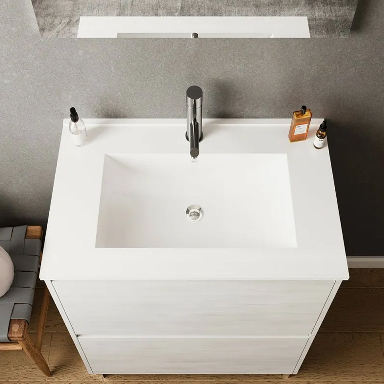  Mobile bagno con lavabo e specchiera Cubi&Co Berlino 60 cm - Rovere Bianco by CeramicStore | Lo specialista del tuo bagno