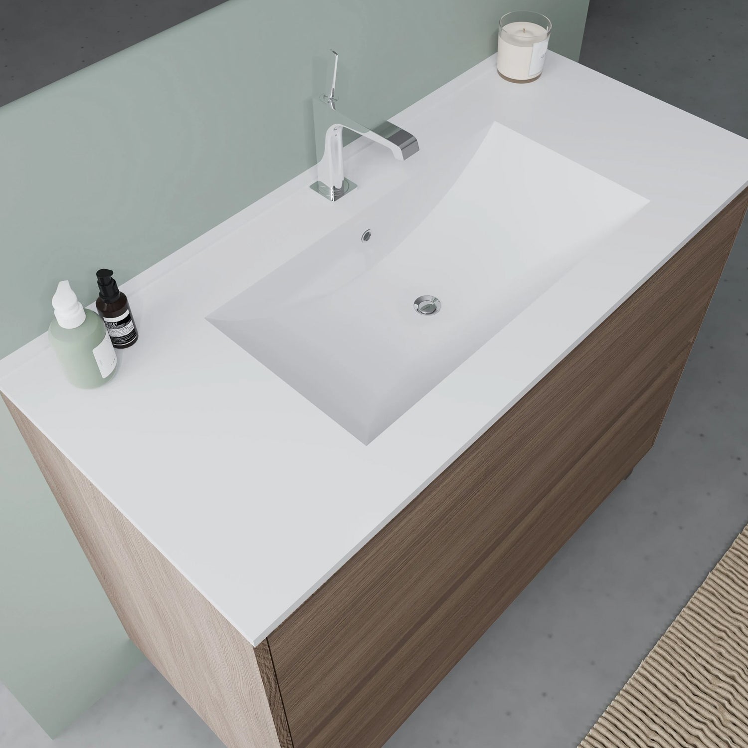  specchio e lampada - Rovere Fumo by CeramicStore | Lo specialista del tuo bagno