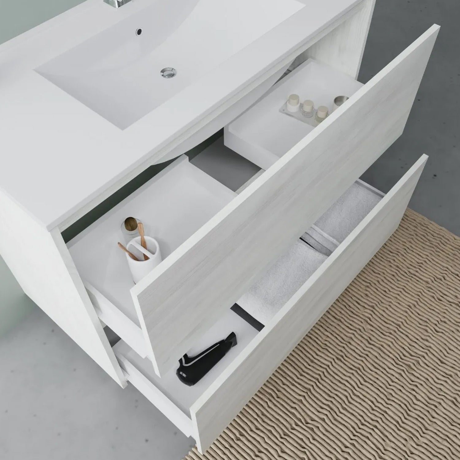  specchio e lampada - Rovere Bianco by CeramicStore | Lo specialista del tuo bagno