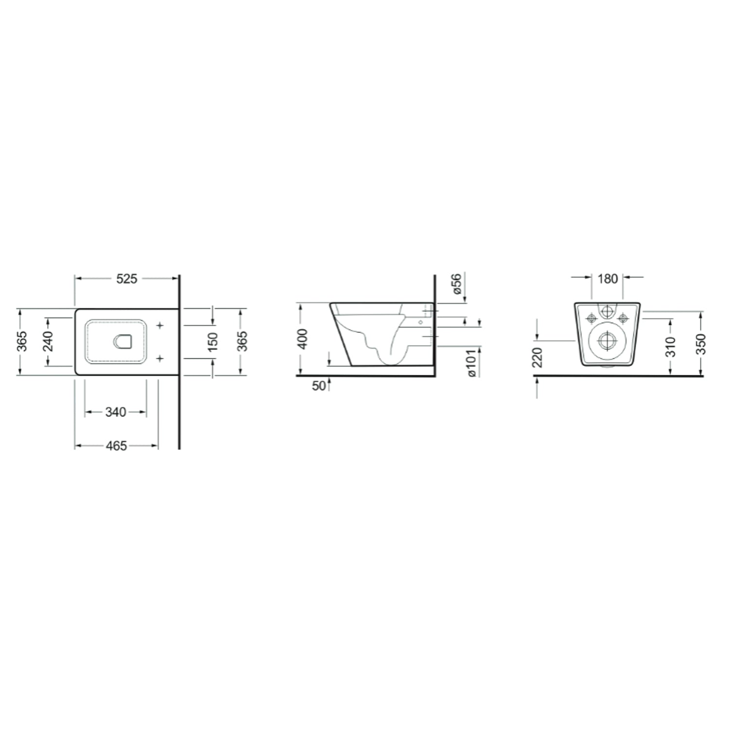  Coppia di sanitari sospesi con copriwater incluso BathCore serie Evo