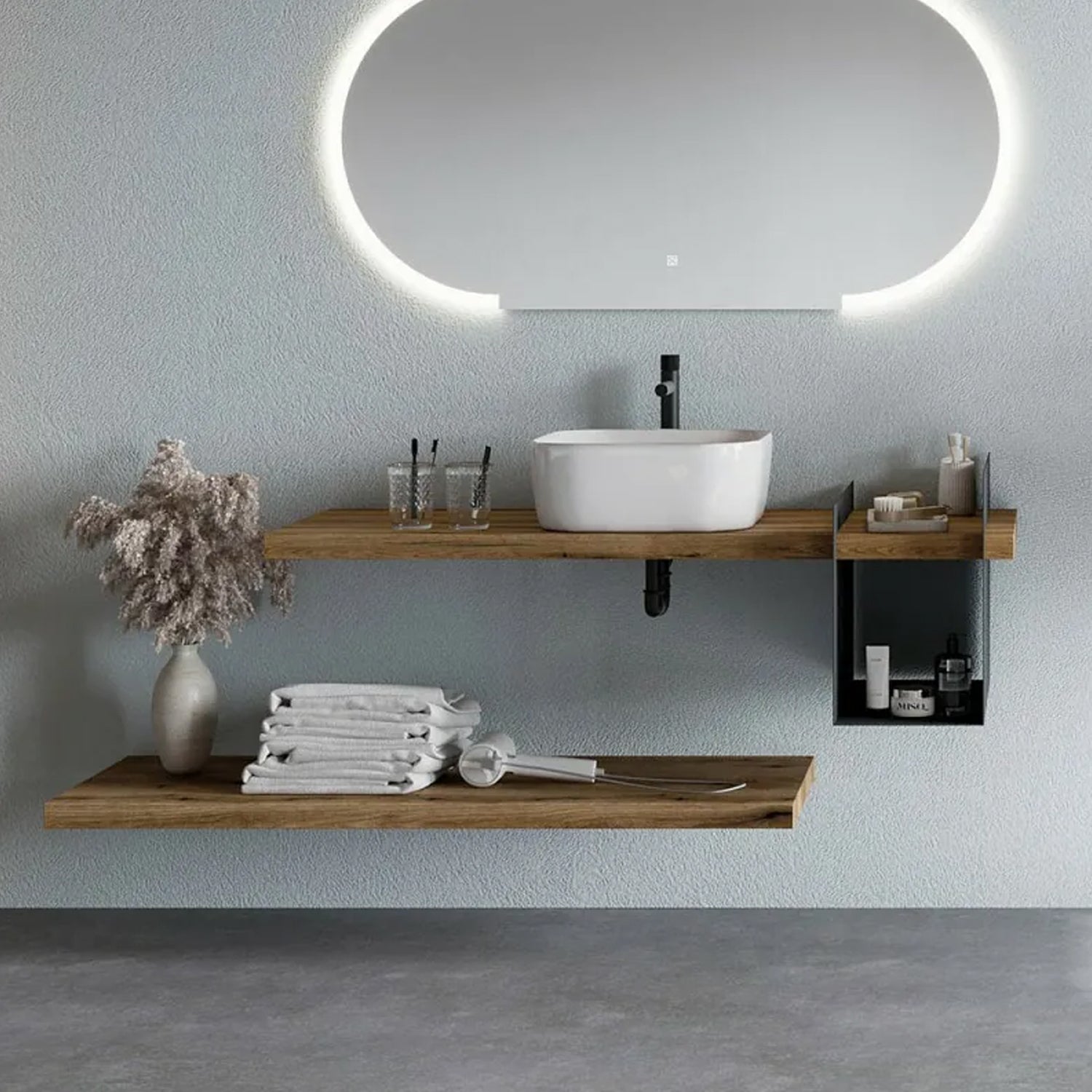  lavabo d'appoggio e specchio led Cubi&Co Destiny 6 by CeramicStore | Lo specialista del tuo bagno