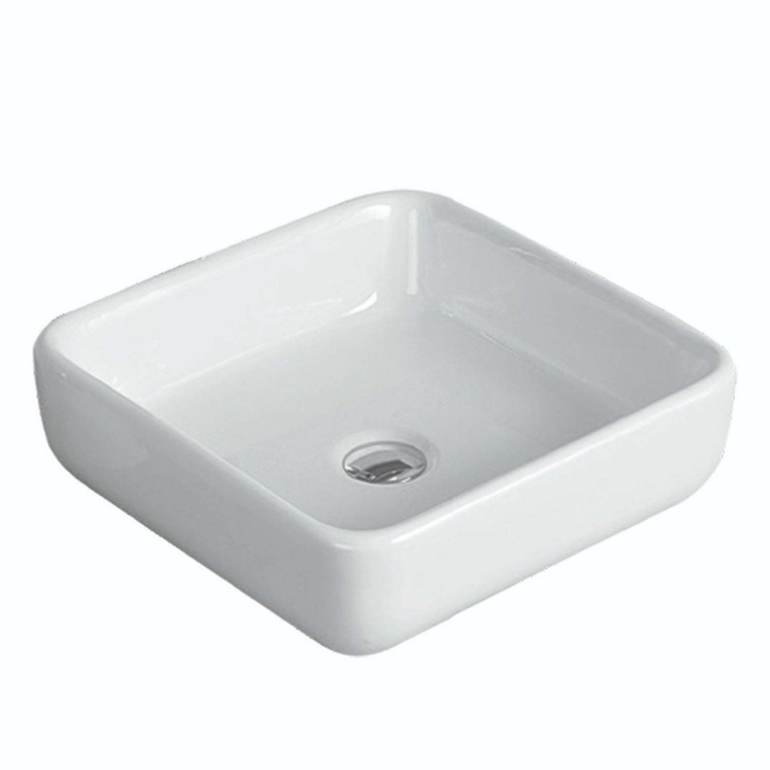  Lavabo d'appoggio quadrato senza troppo pieno Linpha Sanitary cm 40x40