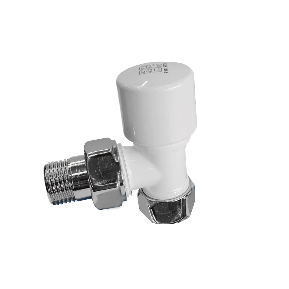 Kit Valvola e Detentore per termoarredo da bagno di colore bianco RCR Poletti 7