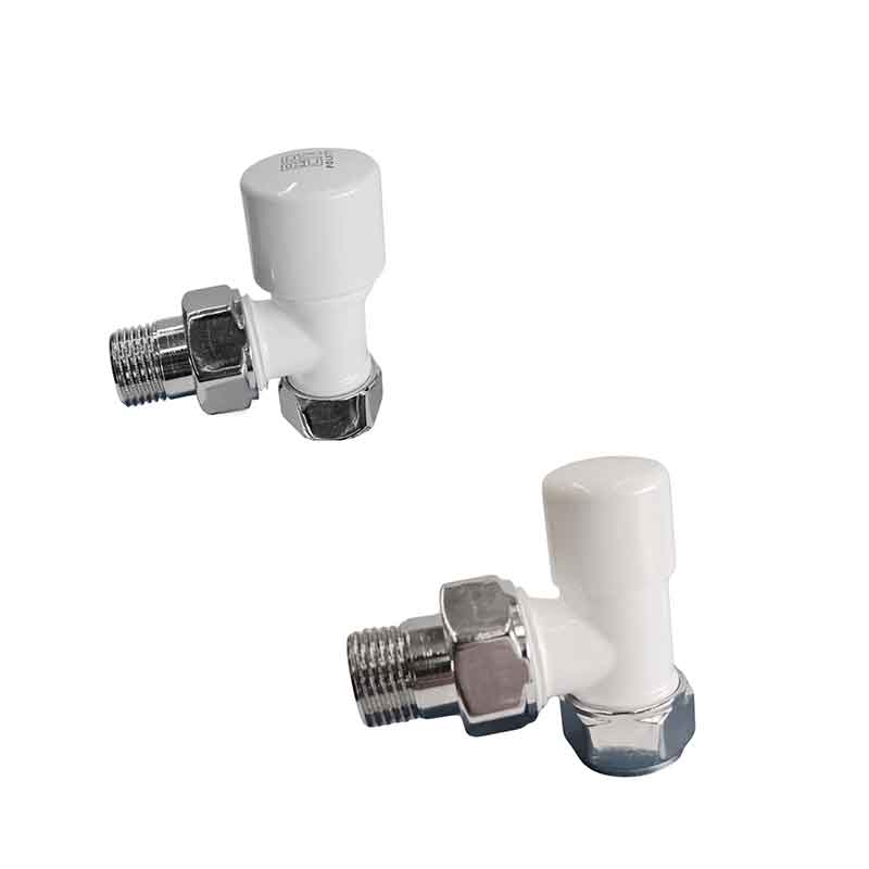 Kit Valvola e Detentore per termoarredo da bagno di colore bianco RCR Poletti 5