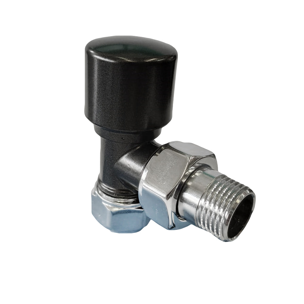 Kit Valvola e Detentore per termoarredo da bagno finitura nero opaco RCR Poletti 2